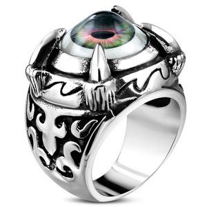 Stainless Steel Men's Dragon Claw Evil Eye…